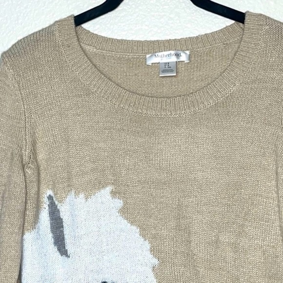 Motherhood Maternity Fuzzy Llama Sweater Women's size Small Beige - Picture 7 of 15